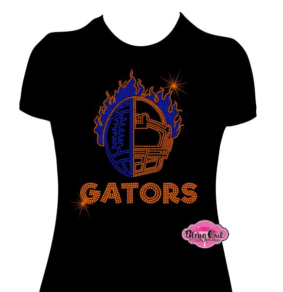 Gators Football Helmet with Fire Womens Fitted Tshirt