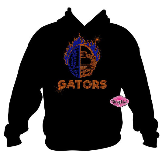 Gators Football Helmet with Fire Sweatshirt
