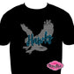 hickory hawks mascot school_spirit_wear tshirt school_spirit_colors personalized custom_rhinestones sparkle bling