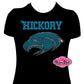 hickory hawks mascot school_spirit_wear fitted shirt school_spirit_colors personalized custom_rhinestones sparkle bling