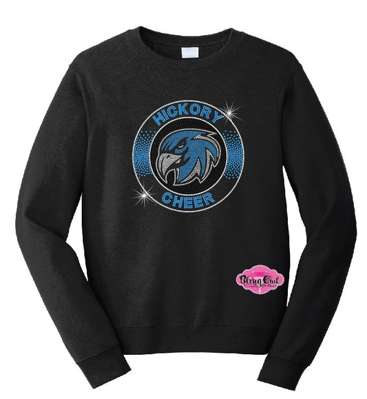 Hickory Hawks Cheer Circle Crewneck Unisex
