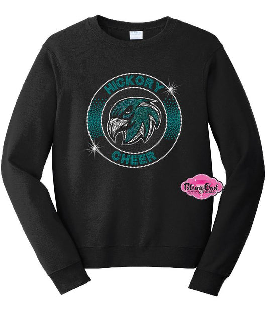 Hickory Hawks Cheer Circle Crewneck Unisex