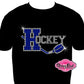 hockey tshirt bedazzled hockey sticks puck rhinestones sparkle