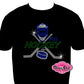 Goalie hockey number shirt bedazzled rhinestones game day proud hockey mom hockey sticks