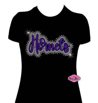 Hornets Script Scatter Womens Fitted Tshirt