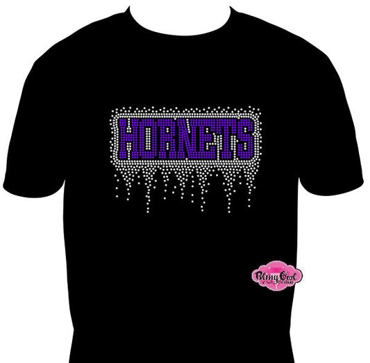 Hornets Block Drip Adult Unisex Tshirt
