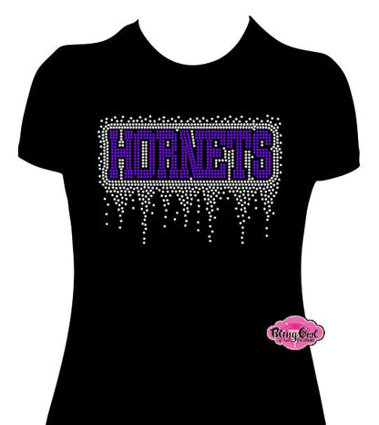 Hornets Block Drip Women's Fitted Tshirt