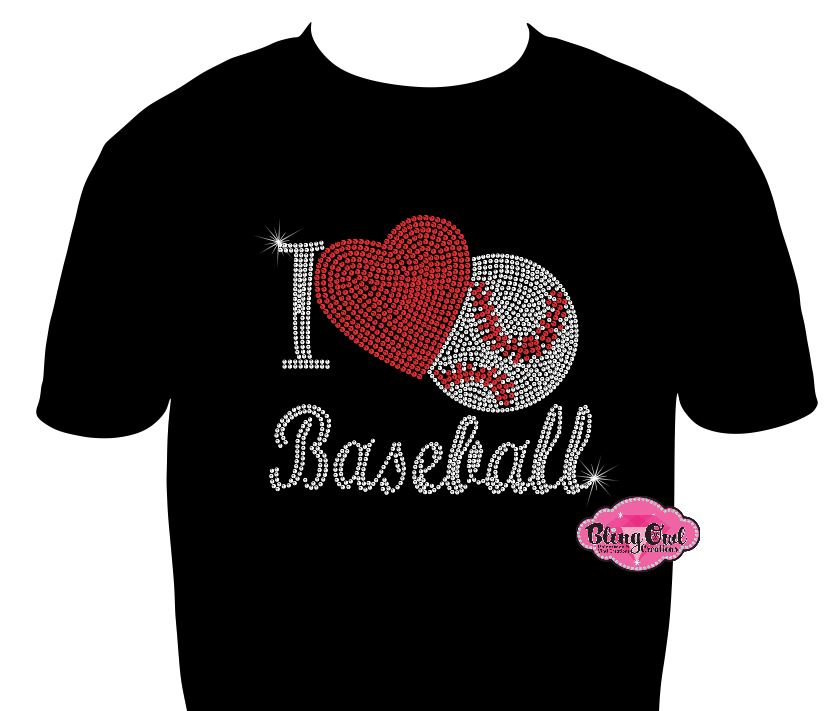 i love baseball mom shirts gameday tshirts rhinestones sparkle bling