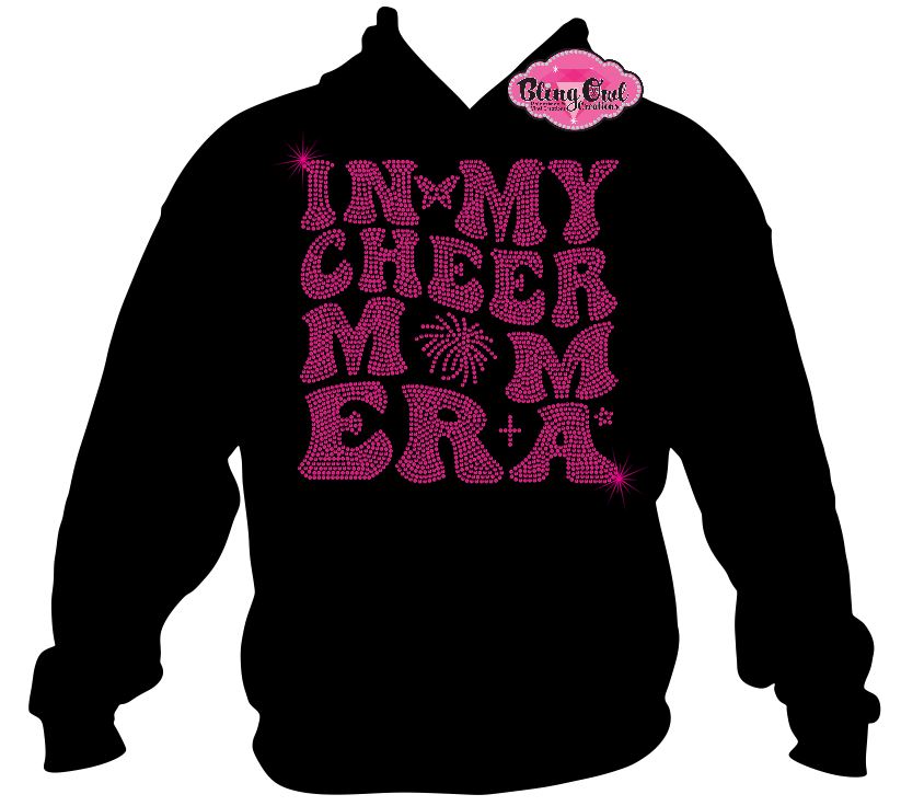 cheer_mom pom_pom design sweatshirt rhinestones sparkle bling