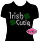 irish cutie shamrock green st patrick day shirt rhinestones sparkle bling