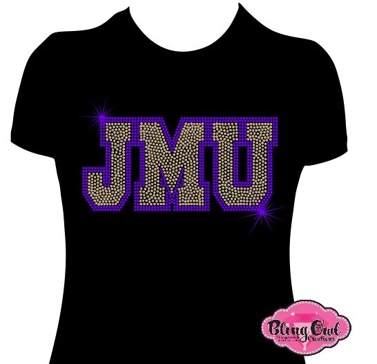JMU Block Logo Womens Fitted Scoop Neck