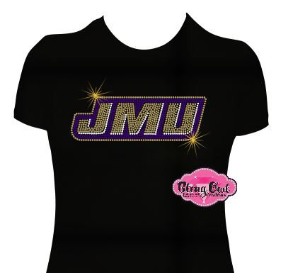 JMU Logo Filled Womens Fitted Scoop Neck