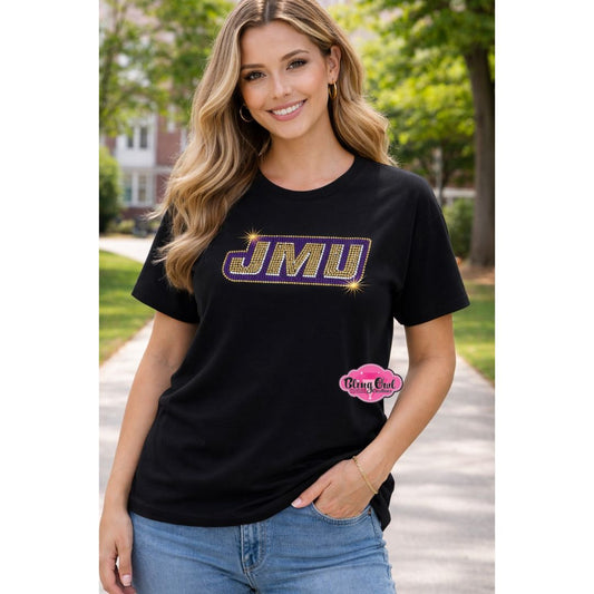 JMU Logo Filled Unisex Scoop Neck Short Sleeve