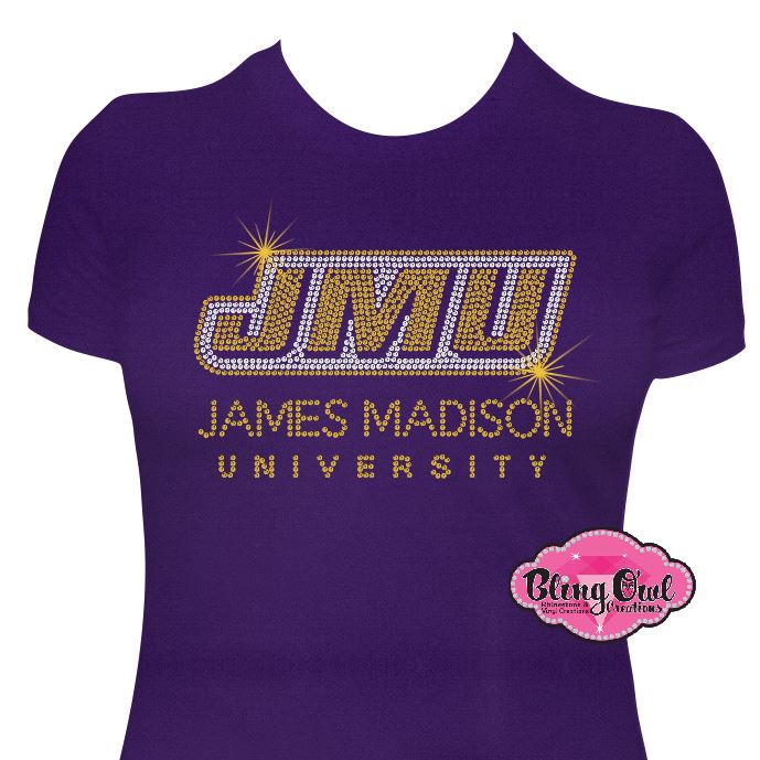 James Madison University words Womens Cut Scoop Neck