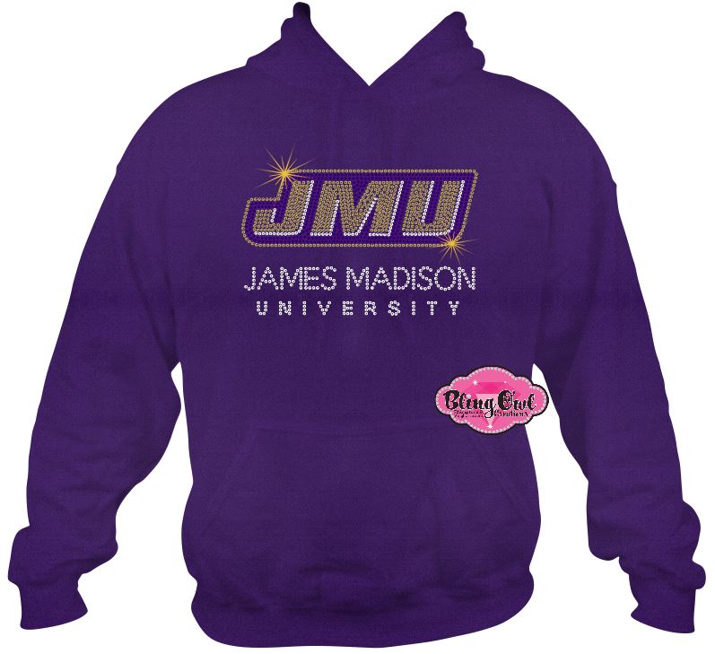 James Madison University words logo (Rhinestone Design)