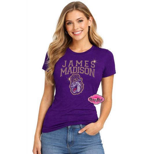 JMU James Madison Duke Dog Face small Scoop Neck Fitted