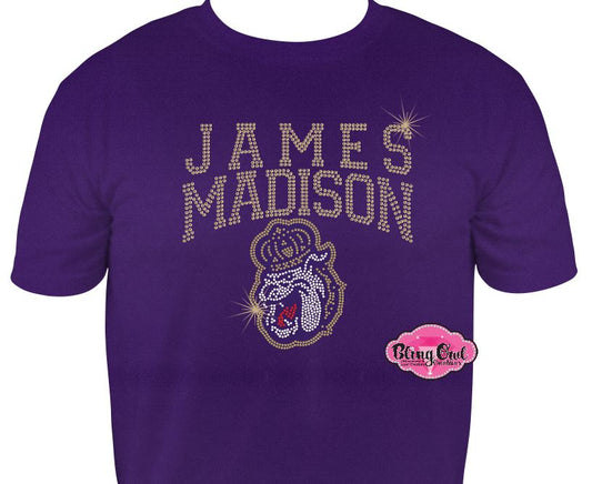 JMU James Madison Dukes Dog Face Small Scoop Neck Unisex