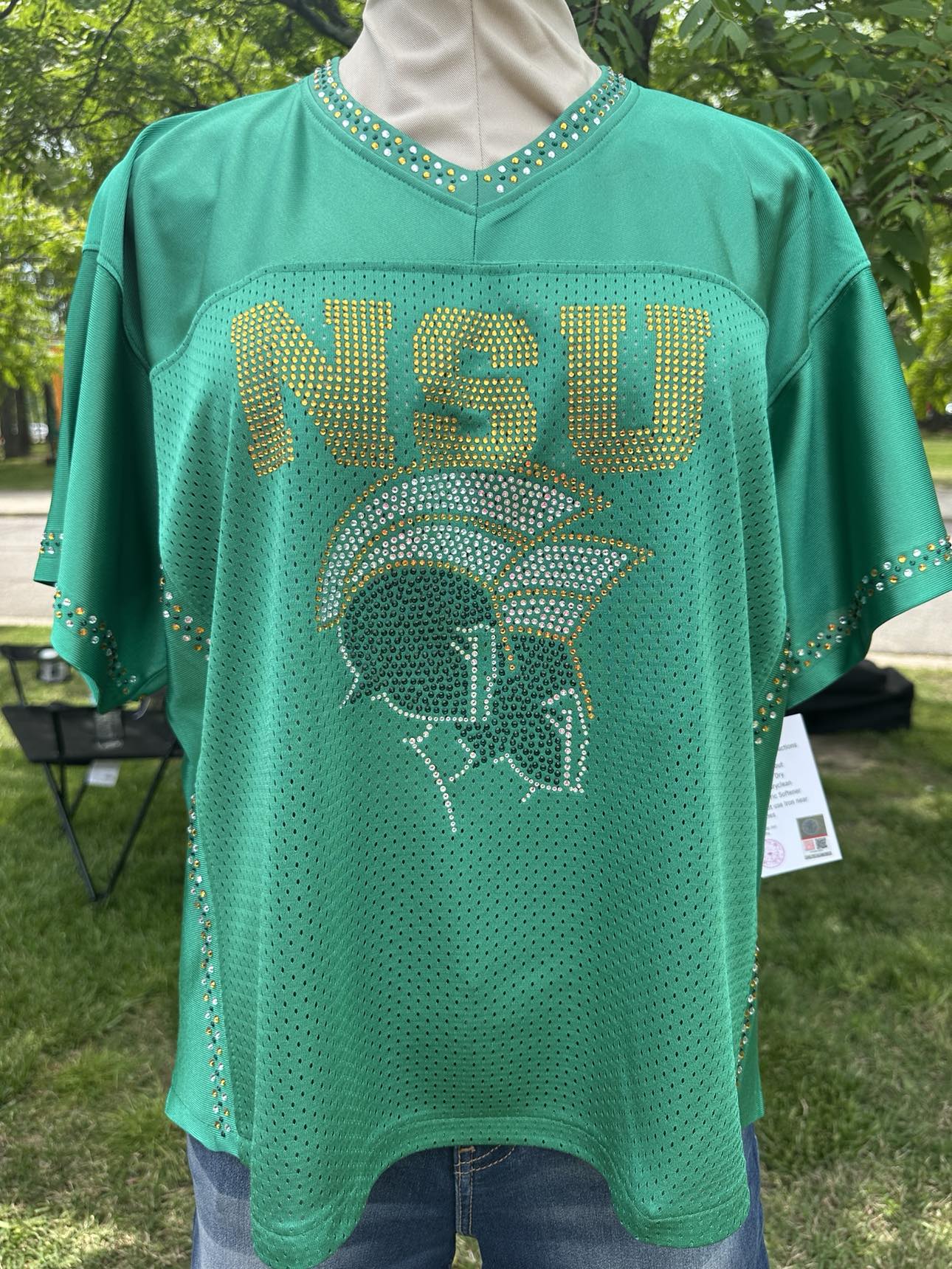 Norfolk State Spartans Bling Jersey – Handmade Rhinestone NSU Game Day