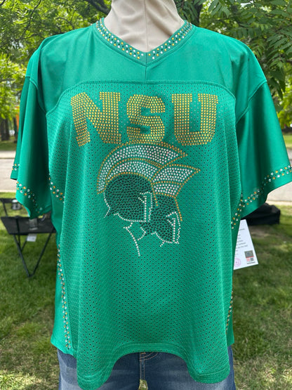 NSU Norfolk State Spartans Bling Jersey – Handmade Rhinestone NSU Game Day