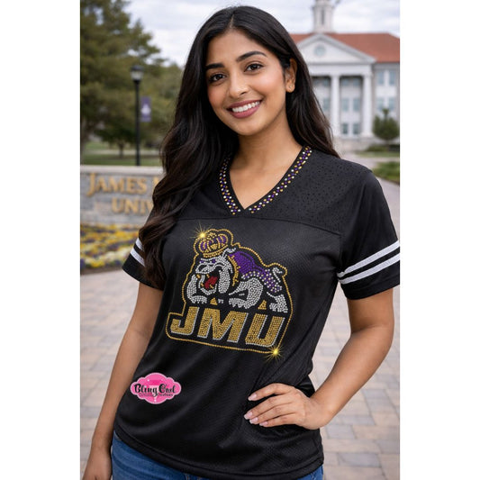 JMU Rhinestone Football Bling Jersey