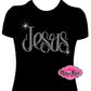 Jesus faith fitted shirt christian clothing tshirt faith based rhinestones sparkle bling