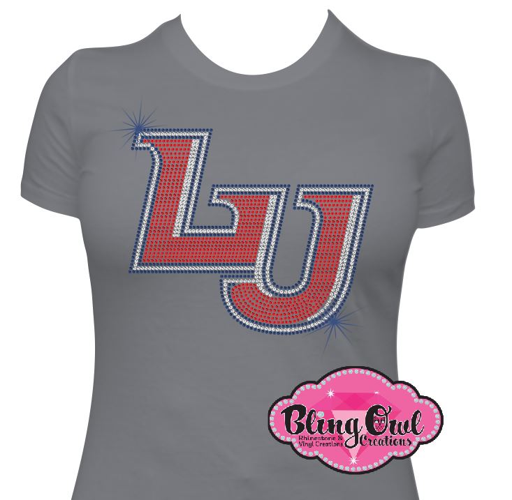 Liberty LU Initial Logo (Rhinestone Design)