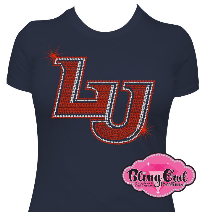 Liberty LU Initial Logo (Rhinestone Design)