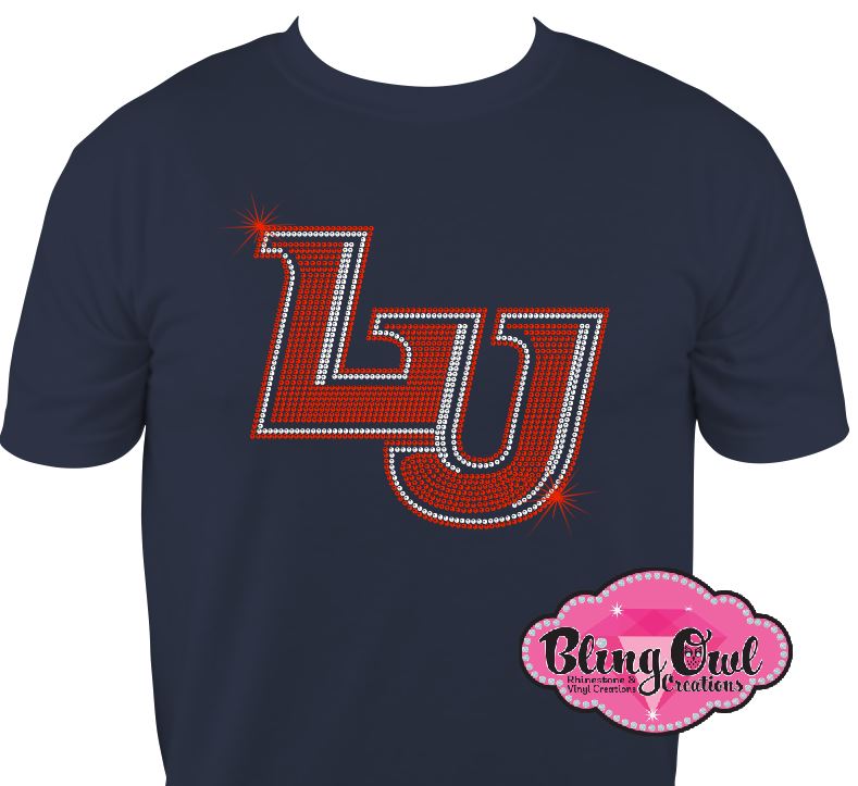 Liberty LU Initial Logo (Rhinestone Design)