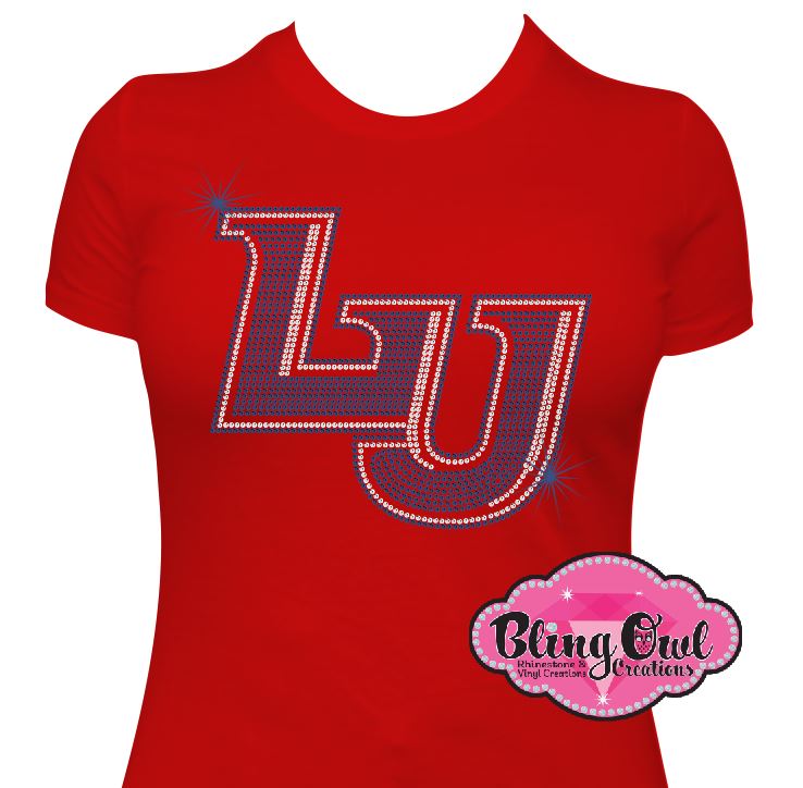 Liberty LU Initial Logo (Rhinestone Design)