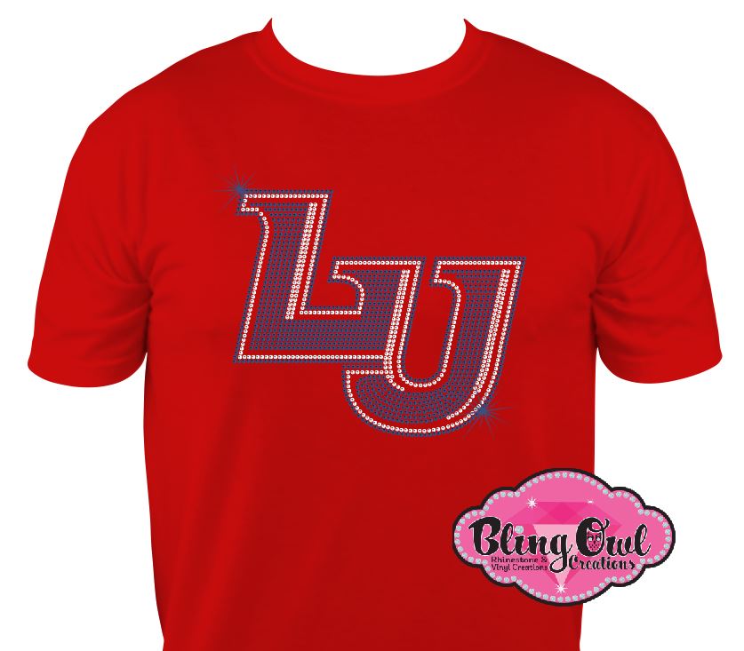 Liberty LU Initial Logo (Rhinestone Design)