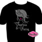 lady swoosh hair fearless fierce shirt black women afro hair cultural african american rhinestones sparkle bling