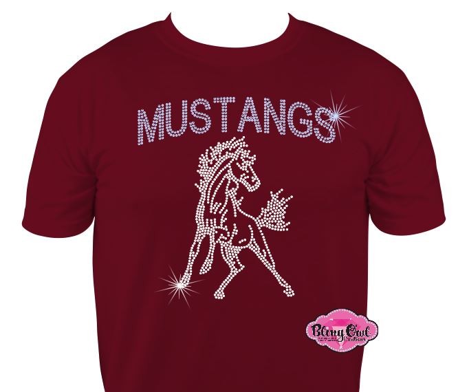 Mustang Large Curve Scoop Neck Tshirt Unisex