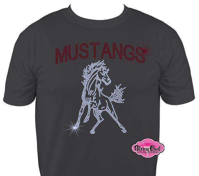 Mustang Large Curve Scoop Neck Tshirt Unisex