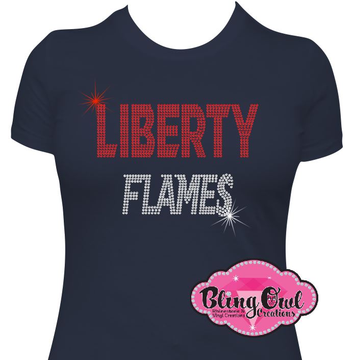 Liberty Flames Logo (Rhinestone Design)