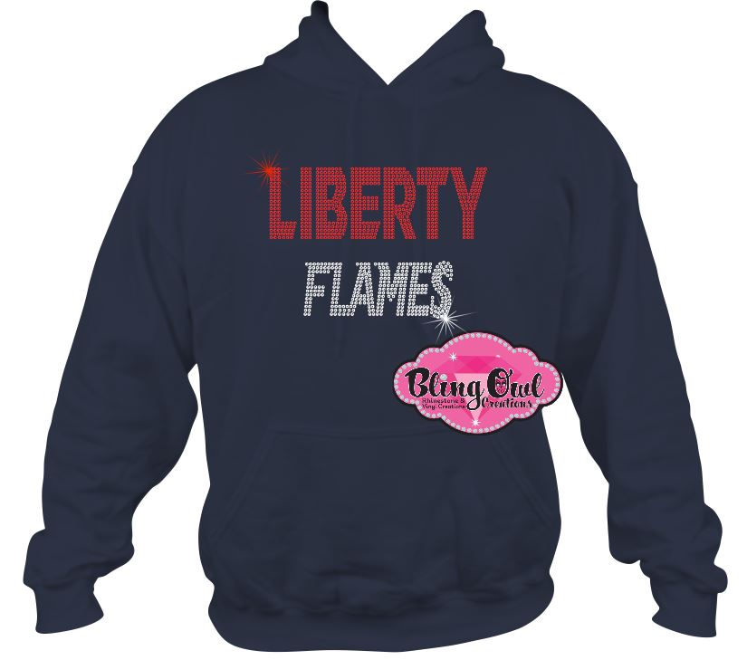 Liberty Flames Logo (Rhinestone Design)