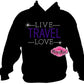 Live Travel Love rhinestone design adventure trips love for travel sparkle