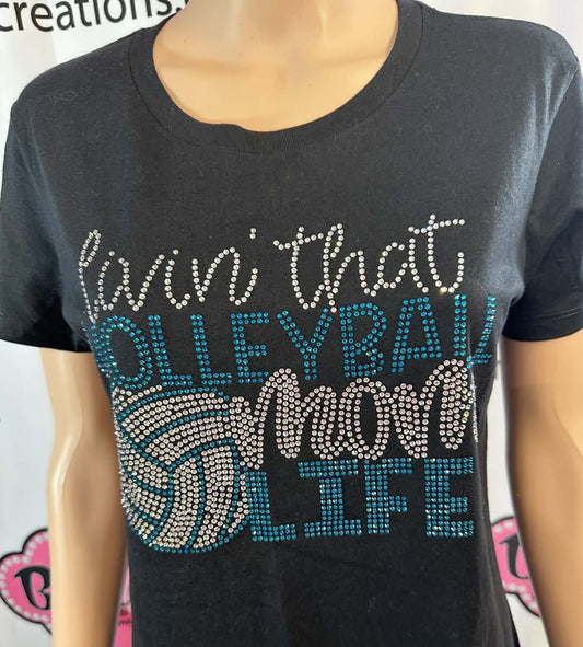 Livin that volleyball mom life Womens Fitted Tshirt (Sample)