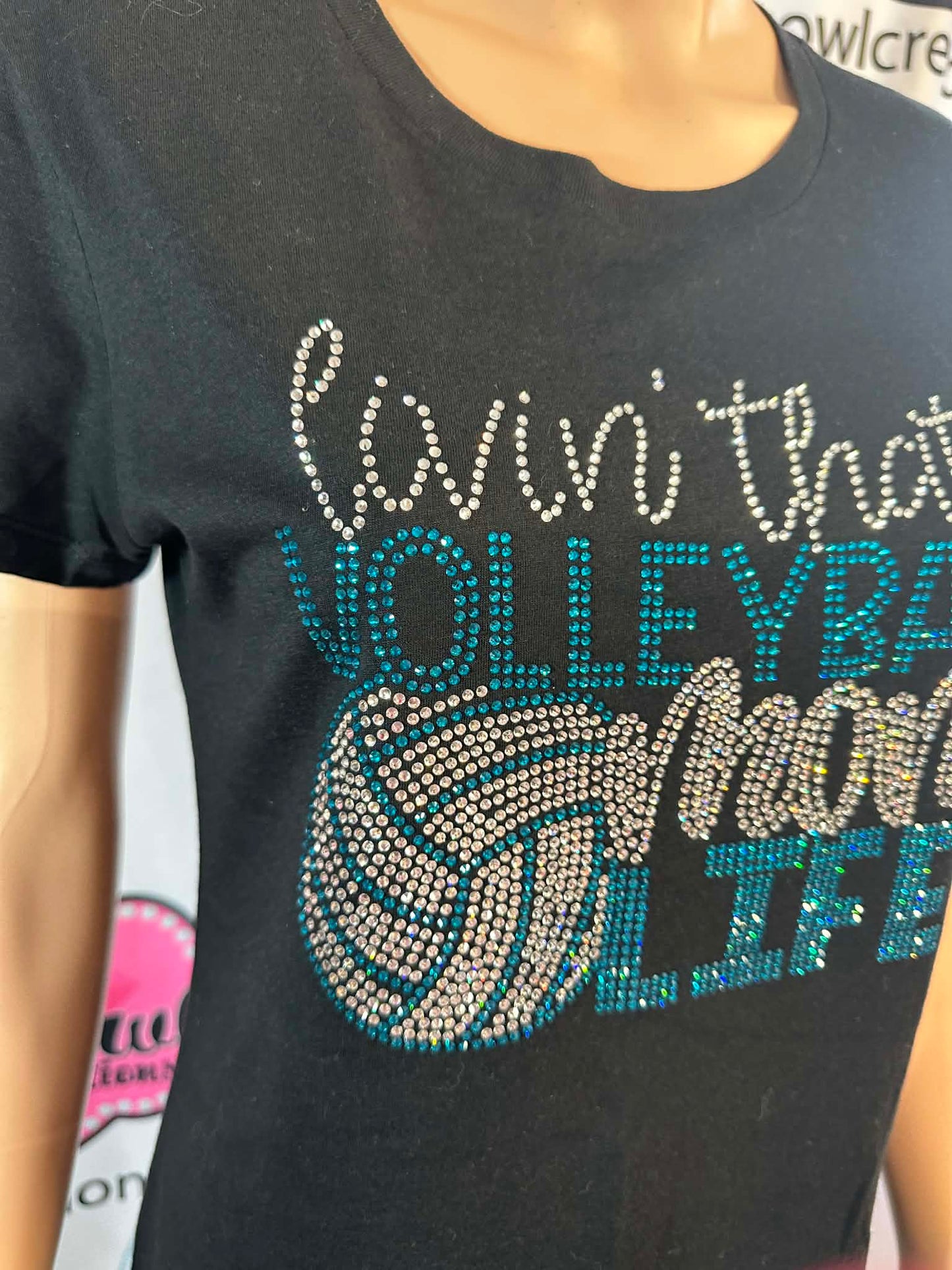 Livin that volleyball mom life Womens Fitted Tshirt (Sample)