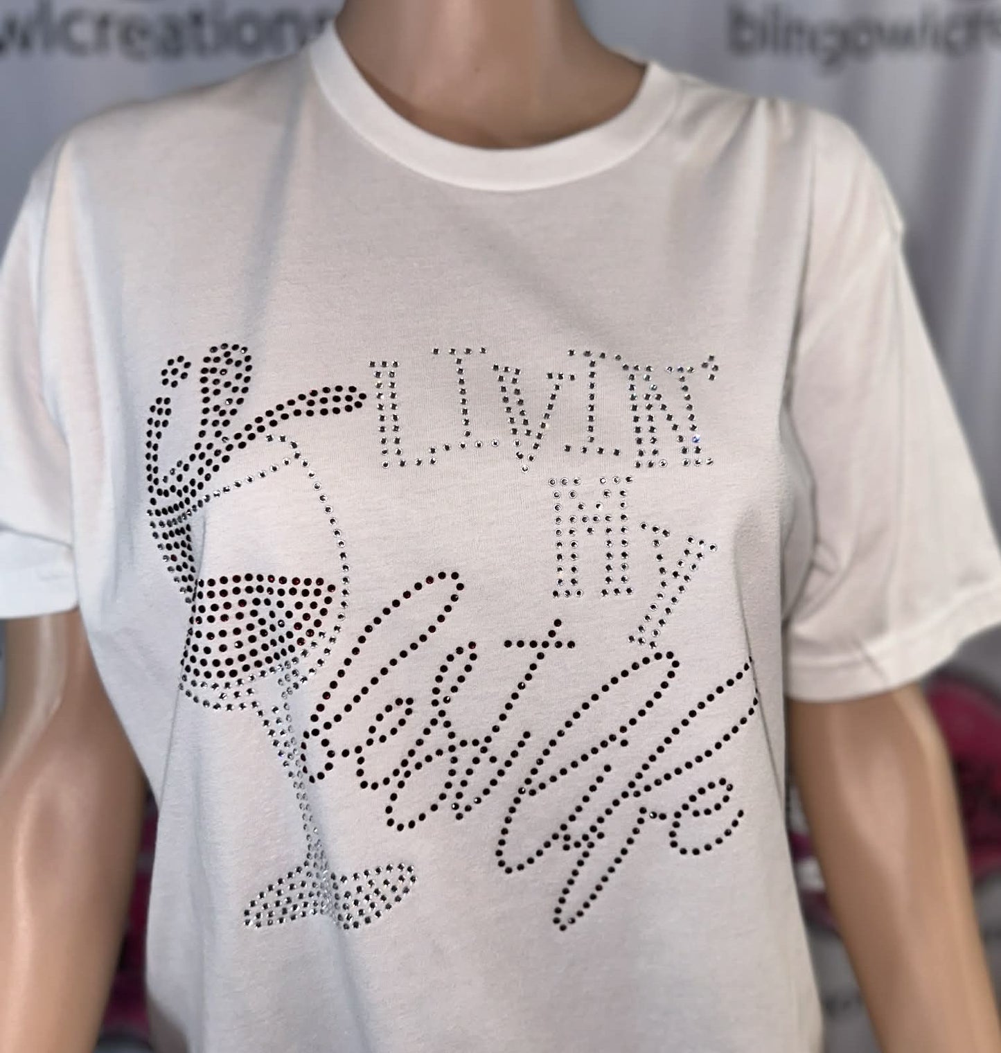 Wine Living my Best Life Unisex Tshirt (Sample)