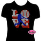baseball spirit_wear love_player gray fitted shirt rhinestone sparkle bling