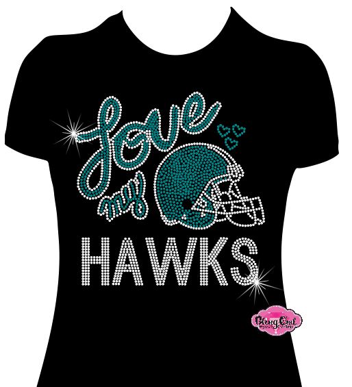 Love my Hawks Football Womens Fitted Tshirt