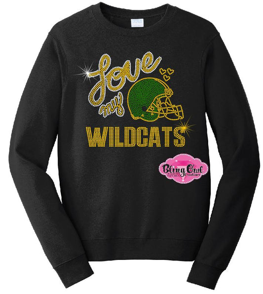 GB Love my Wildcats Helmet Crewneck Adult Unisex