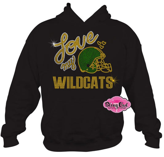 GB Love my Wildcats Helmet Hoodie Adult Unisex