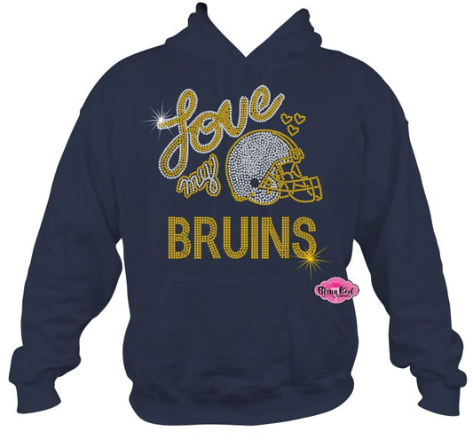 Love my Bruins Helmet Sweatshirt Hoodie Adult Unisex