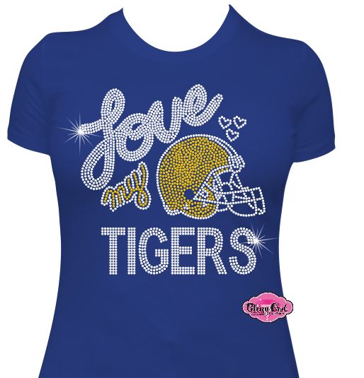 Love my Tigers Womens Fitted Short Sleeve Tshirt Adult
