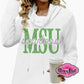 MSU Spartans Cowl Neck Lightweight Rhinestone Sweatshirt