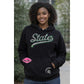 MSU State Swoosh with Spartan Helmet Rhinestone Sweatshirt