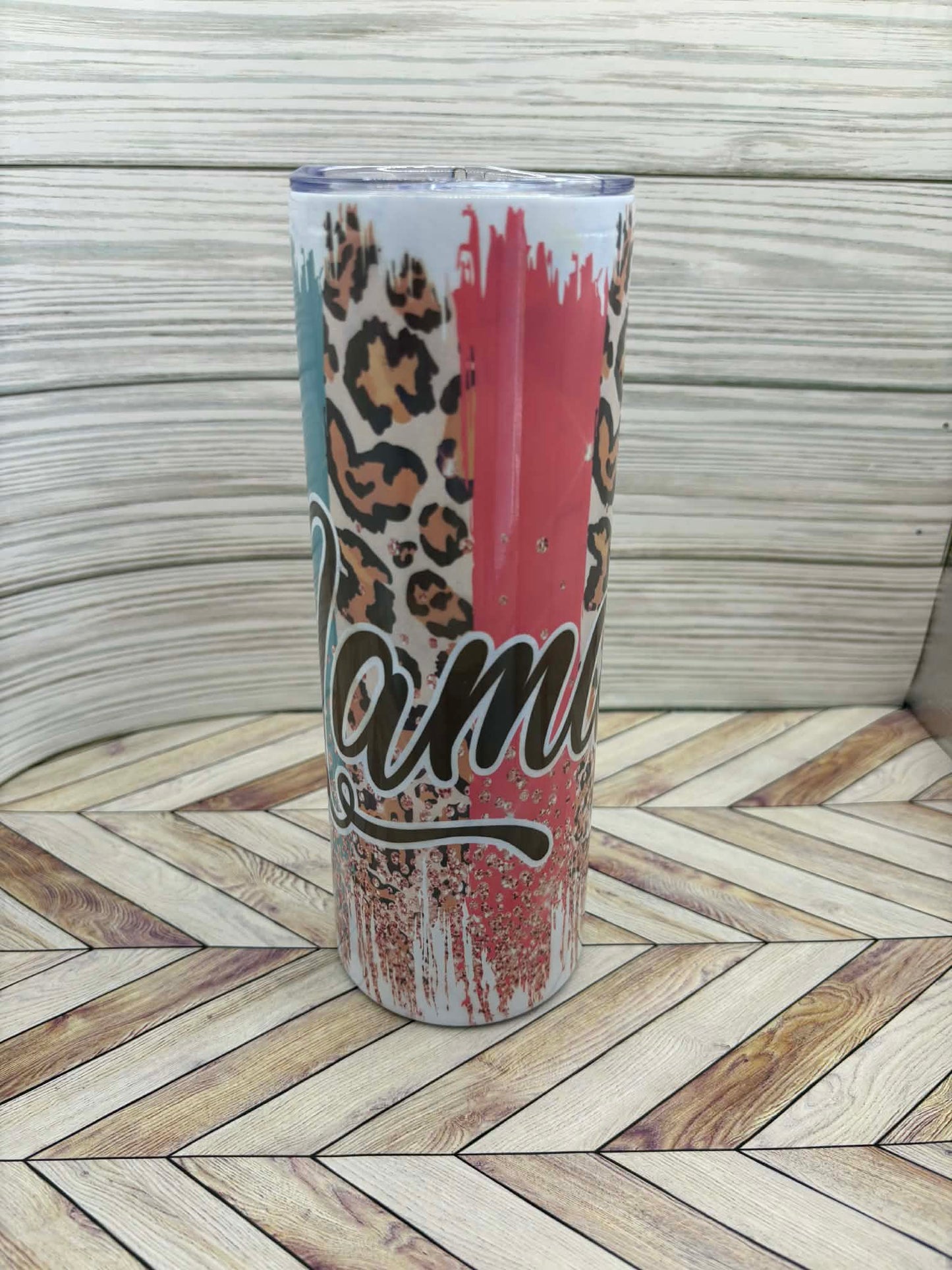 Mama Colorful Multi Color Skinny Tumbler