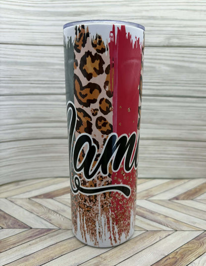 Mama Colorful Multi Color Skinny Tumbler
