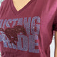 Mustang Pride Women's Fitted Vneck Tshirt (Sample)